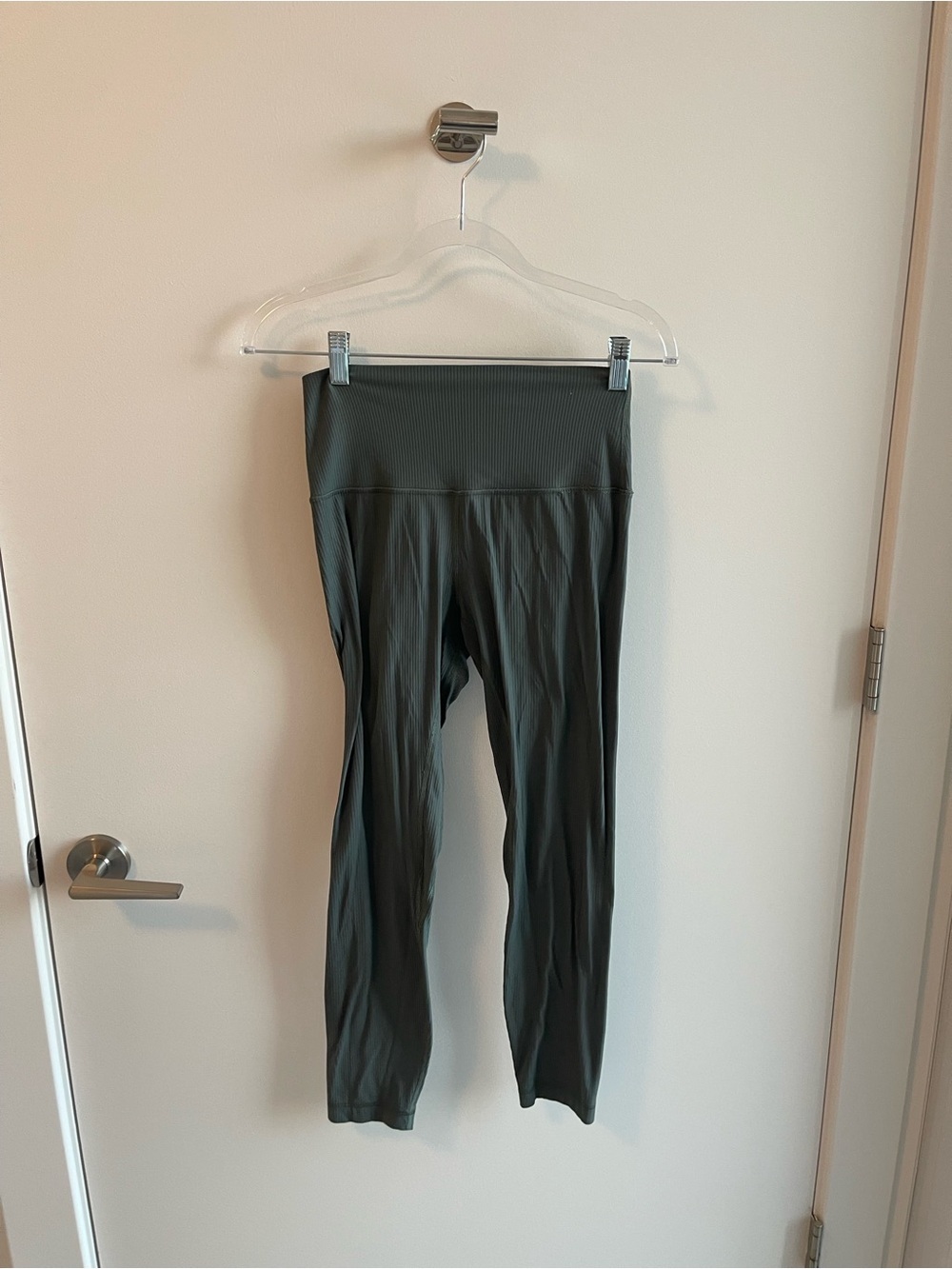 Lululemon Ribbed High-Waist Olive Green Leggings